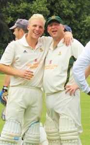 Legends: Justin & Adam Powick celebrate at Ickwell